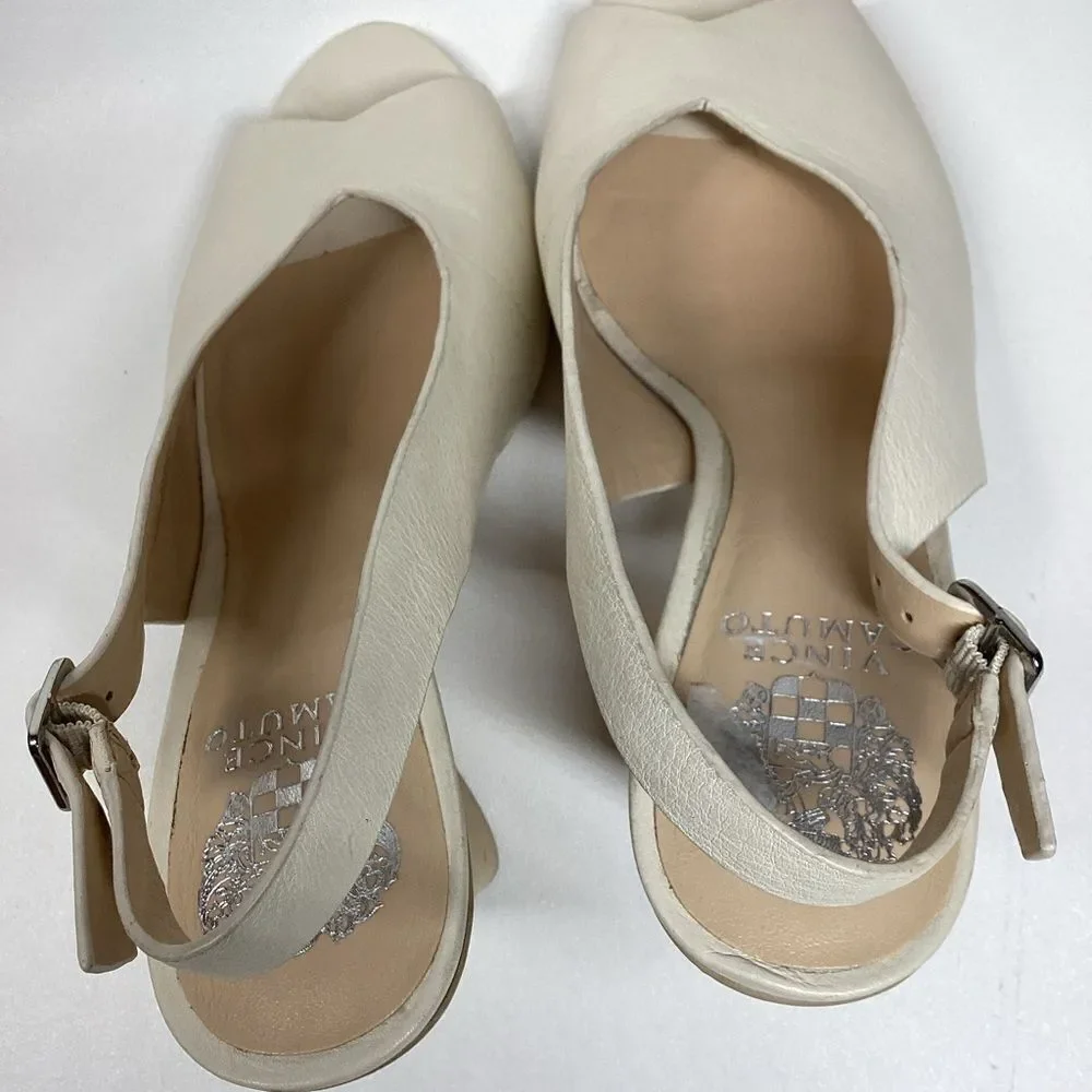 Vince camuto Ivory Cream drenal peep toe sling back sandal size 9.5 - Picture 8 of 10